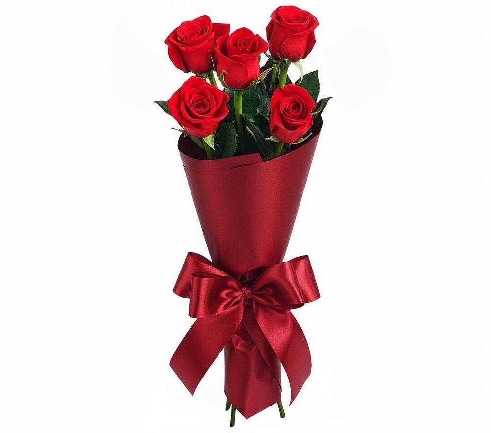 Букет 5 Красных роз Эдлесс Лав в Грозном