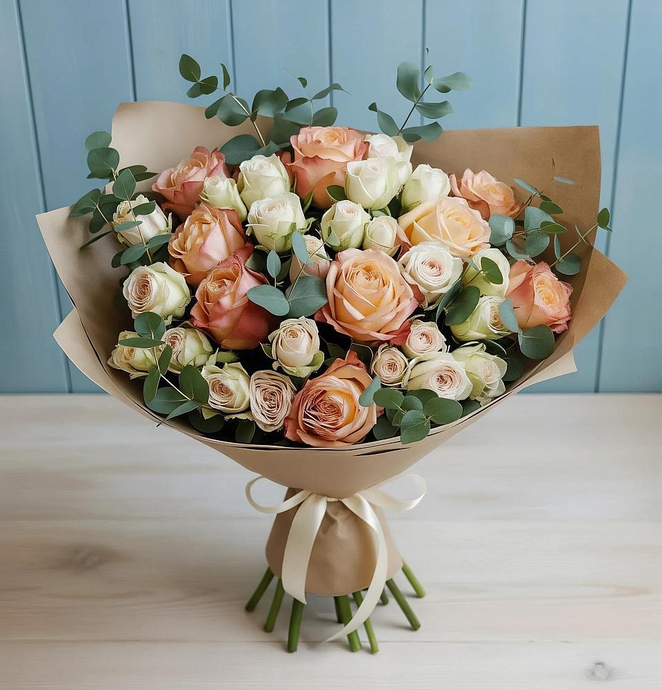 Букет цветов из: Альстромерии и Розы в Грозном