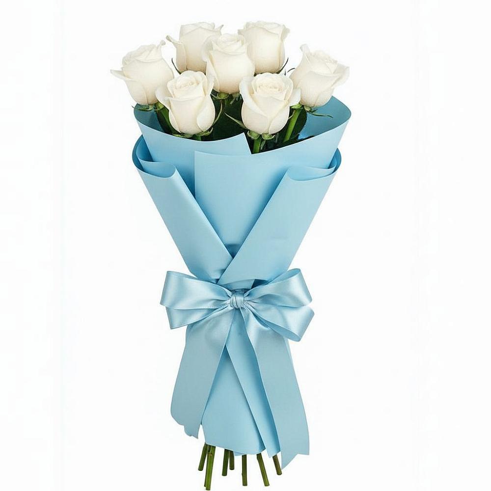 Букет 7 белых роз Проуд в Грозном