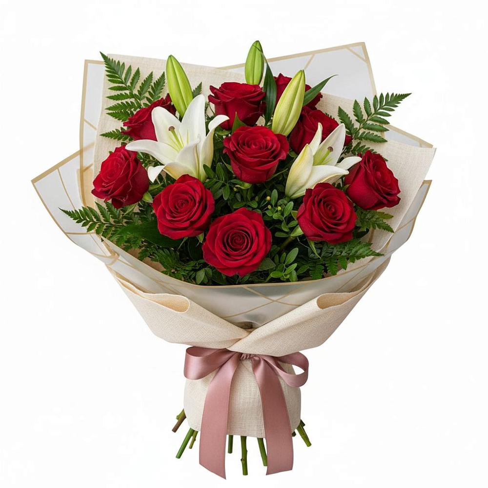 Букет цветов из: Лилии и Розы в Грозном