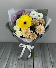 Букет цветов из:  Розы, Герберы и Хризантемы #REPLACE_PRED# Грозном
