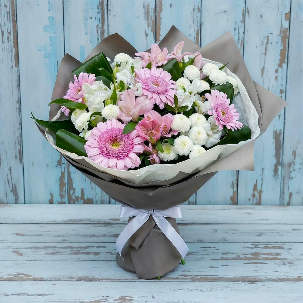 Букет цветов из: Герберы, Альстромерии и Хризантемы в Грозном