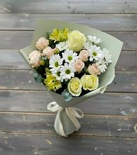 Букет цветов из:  Альстромерии, Розы и Хризантемы в Грозном