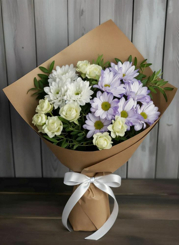 Букет цветов из: Хризантемы и Розы в Грозном